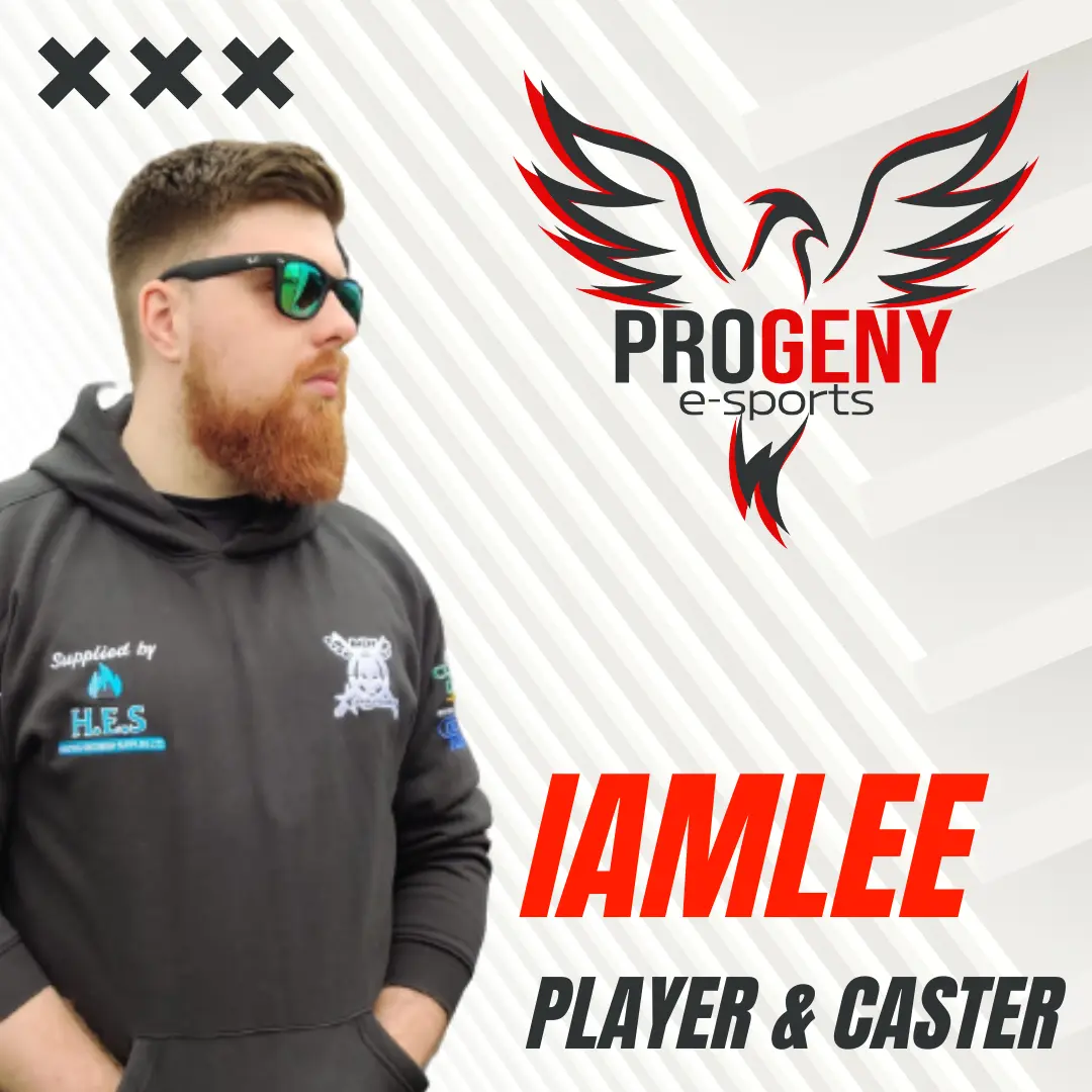 Picture of IamLee with the Progeny Logo, text on the image says Lee is a Player & Caster code: Lee10