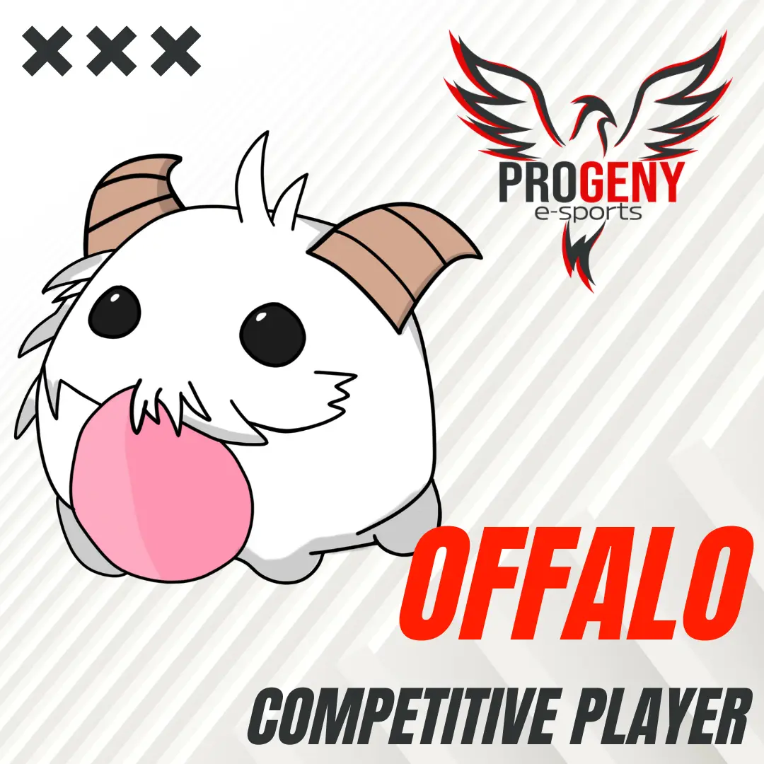 Picture of Offalo with the Progeny Logo, text on the image says Offalo is a Competitive Player